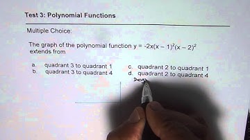 Multiple Choice to Find the Quadrants the Polynomial Function Extends