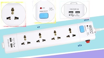 Uport 4 Socket Surge Protector Universal Socket with 2 USB Ports Spike Power Strip Extension Board