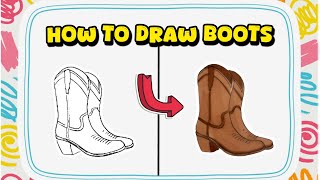 How to Draw Cowboy Boots – Detailed Shoe Drawing Tutorial How To Draw A Cowboy Boot Step By Step