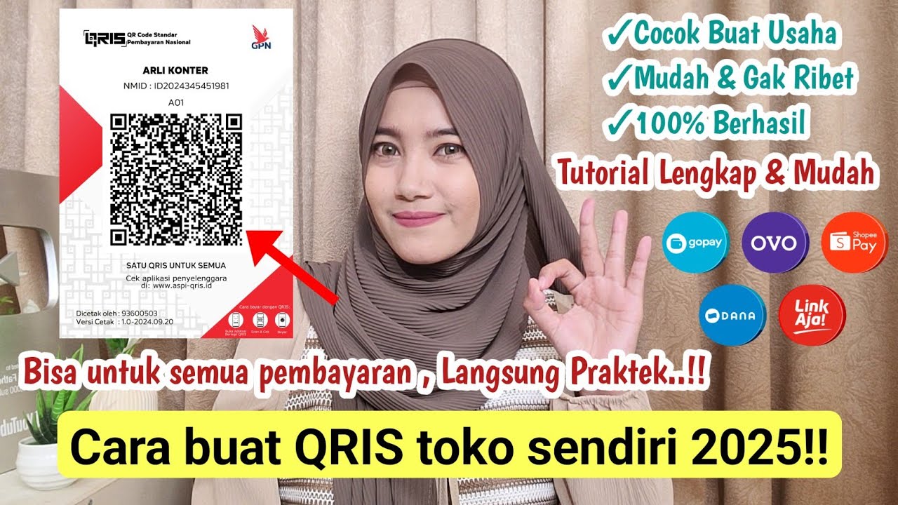 Cara buat QRIS toko sendiri 2025!! Bisa untuk semua pembayaran | Langsung Praktek