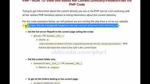 PHP Code to GET Current Directory Folder Files Page
