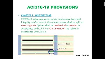 Integrity Requirements for One Way Slab as per ACI318-19