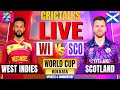 🔴 WI vs SCO Live Match Today World Cup, 2nd Innings, Cricket Live Scores &amp; Commentary
