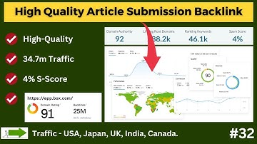 Heavy Traffic Article Submission Backlink | Best Way to Publish  Article | #backlinks 2024