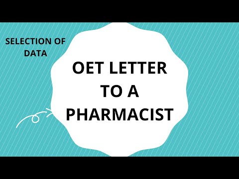 OET LETTER TO A PHARMACIST