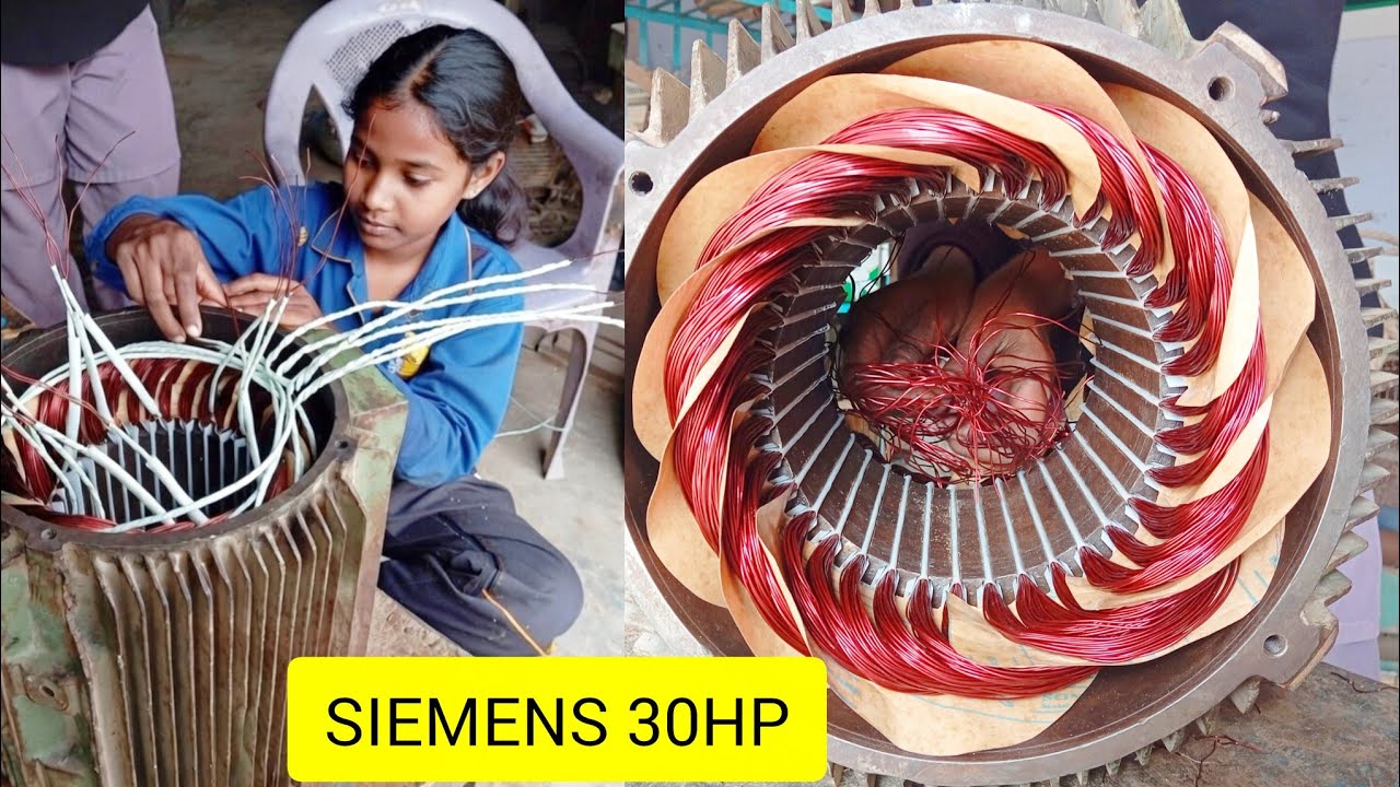 30 HP Motor Winding Full Tutorial Complete Formula & Connection 22kW Three Phase Motor Rewinding