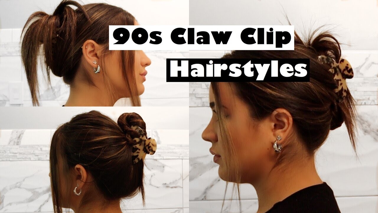 FIVE DIFFERENT 90s CLAW CLIP HAIRSTYLES  EASY TUTORIAL  YouTube