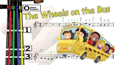 The Wheels on the Bus | Violin Tutorial | Children Song | 小提琴入門班 | 車輪轉呀轉 | 兒歌 [Level 1]