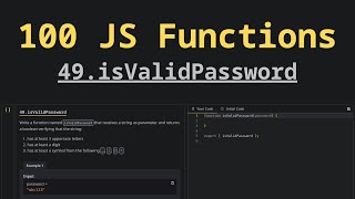 49. isValidPassword | Solving 100 JS Functions