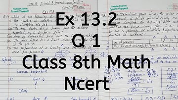 Ex 13.2, Q 1, Chapter 13, Direct and Inverse Proportion, Class 8 Math