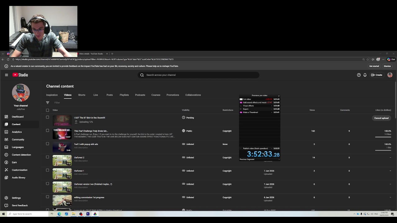 Part Two editing yt vid speedrun any%