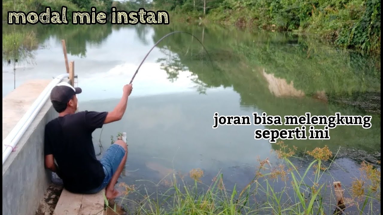 Mancing di danau dengan umpan mie instan, banyak jenis ikan yang dapat