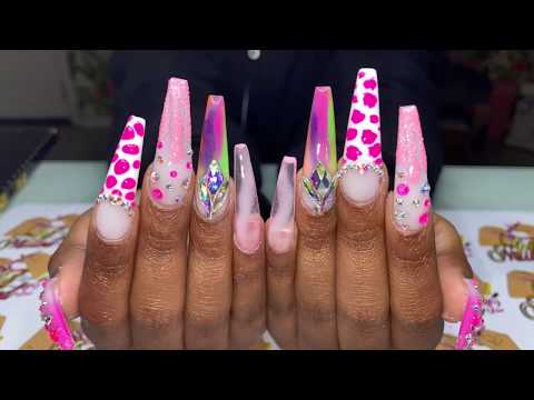 Acrylic Nails Tutorial | Nails Soak off and Fullset | Coffin Acrylic Nails | Color Acrylic Nails