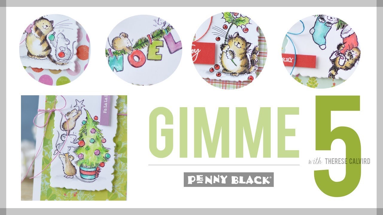 Penny Black Gimme 5 - Quick & Easy Christmas Critters! - YouTube