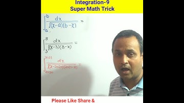 Integration-9 Super Math Trick for JEE mains/NDA/Airforce X-Group/UPTGTPGT Math 2021 #Shorts#viral