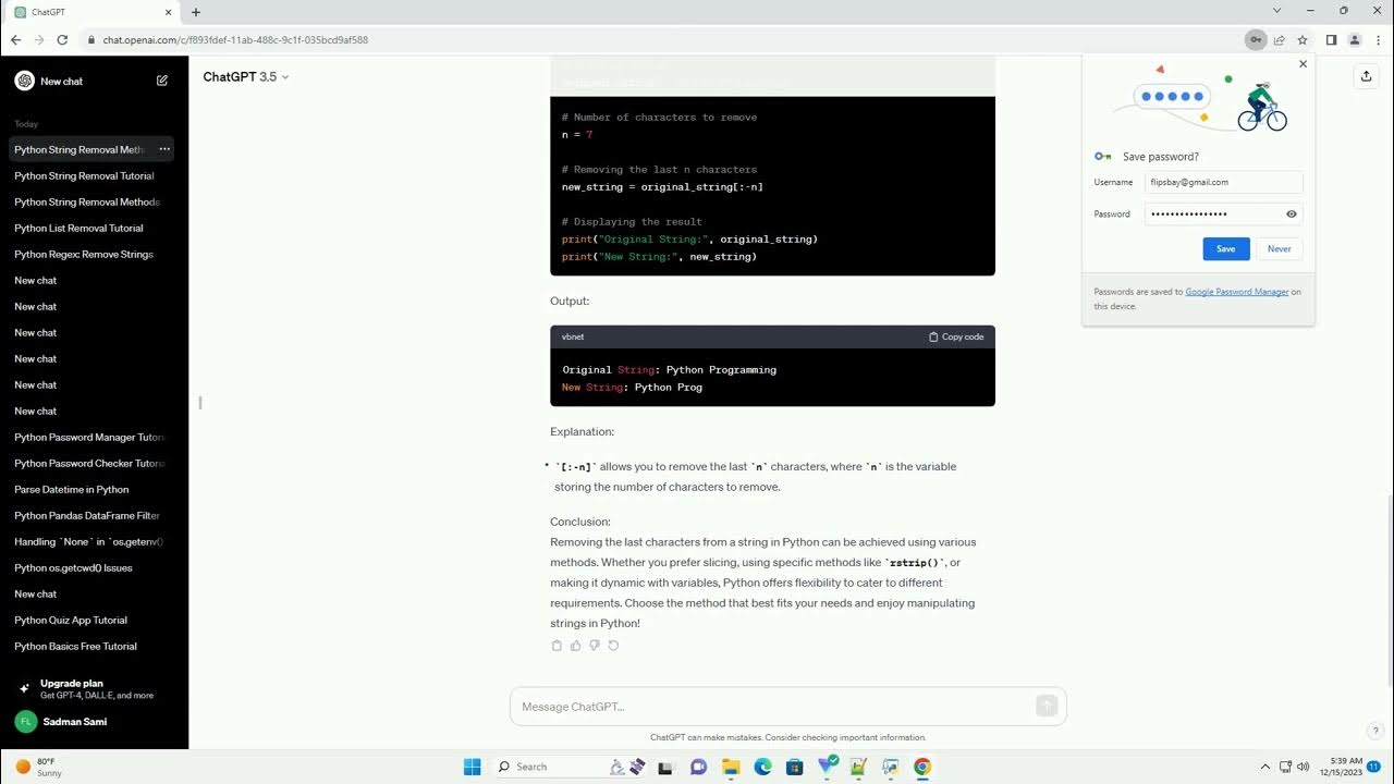python remove last characters from string - YouTube