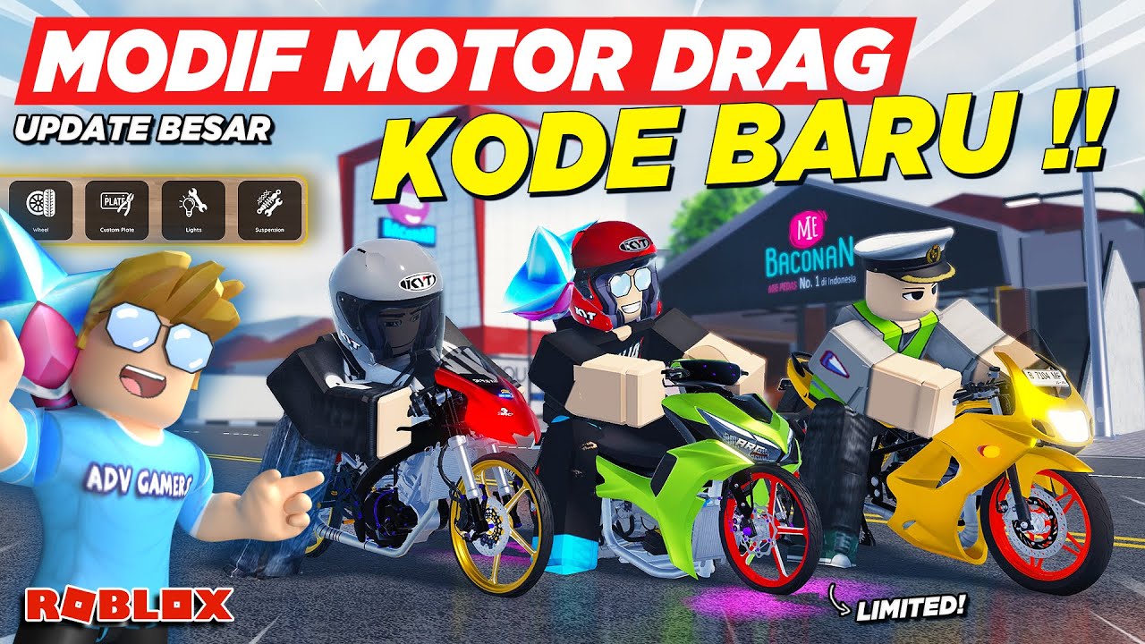 BELI SEMUA MOTOR DRAG LIMITED MODIFIKASI VELG DAN KODE REDEEM BARU !! RDID UPDATE - Roblox
