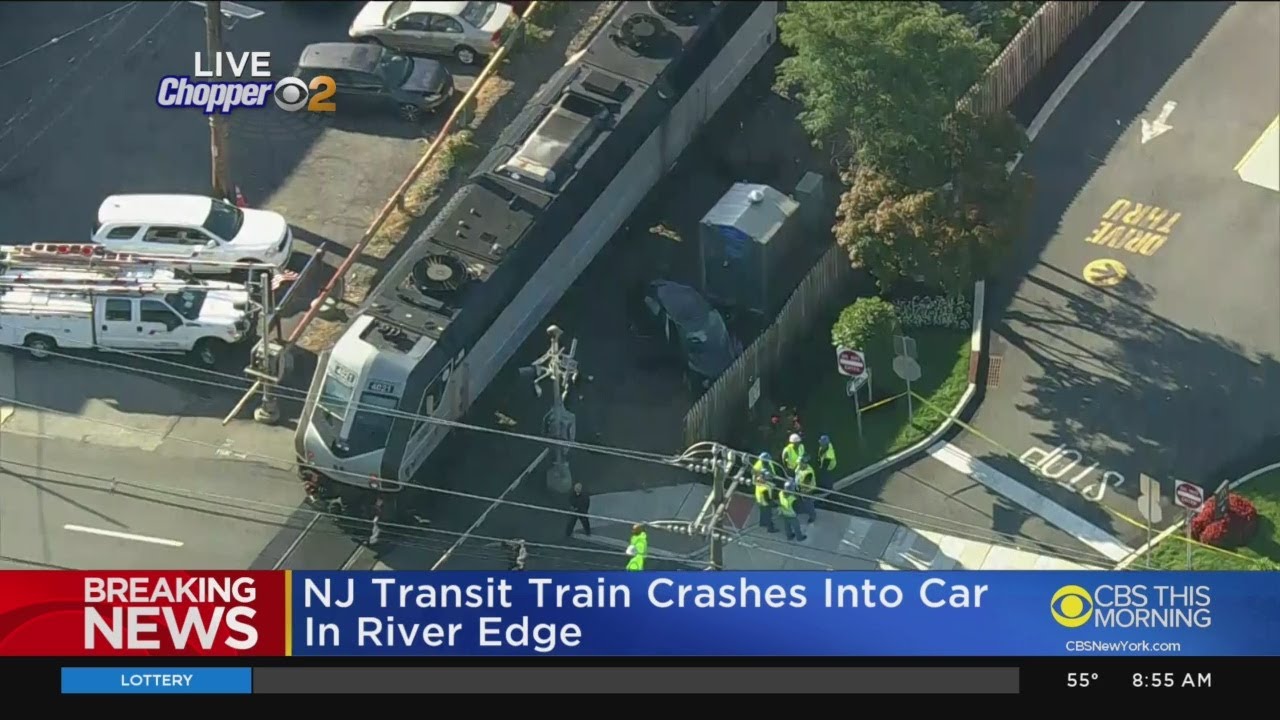 Car Struck By NJ TRANSIT Train In River Edge; 2 Injured - YouTube