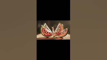 Extreme Macro Glass Watermelon Cutting | Crystal-Clear Prismatic Fruit Slices ASMR 🍉✨ #aivideo