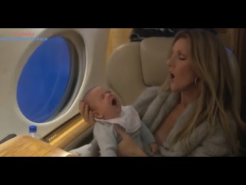 Celine Dion Cute Moments With Her Kids On The Airplane
