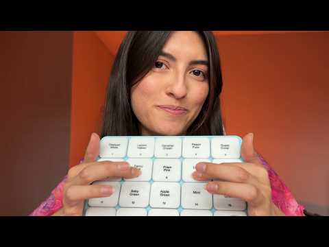 ASMR playing with creamy five below paints
