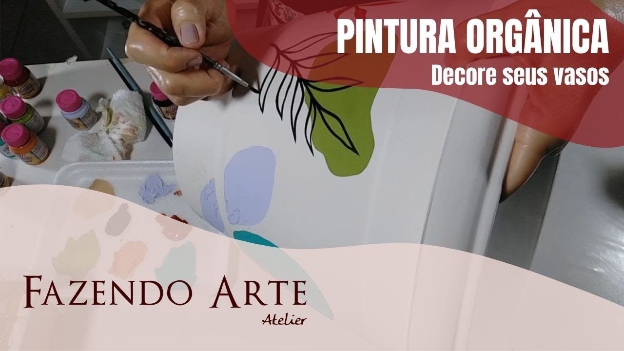 PINTURA ORGÂNICA EM VASO COM TINTA CHALK  EP - 092
