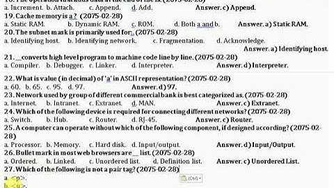 PSC, 5th Computer Operator 2075-02-28 #2075 #Quiz #computeroperator #asstcomputeroperator #PSC