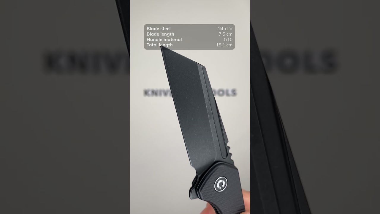 Civivi ExOne C23036 1 Blackwashed Nitro V, Black G10 pocket knife, Brian Brown design