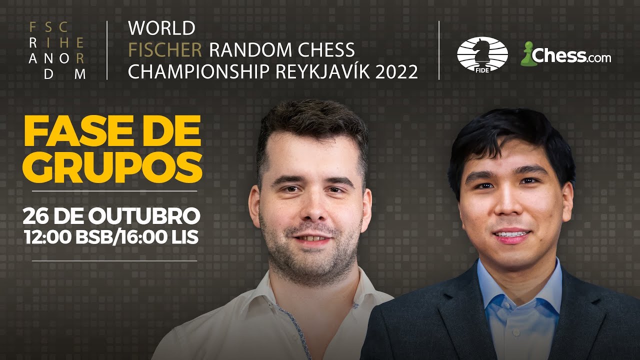 Campeonato Mundial de Xadrez Fischer Random - Reykjavik 2022 / Dia 01 -  Fase de Grupos 