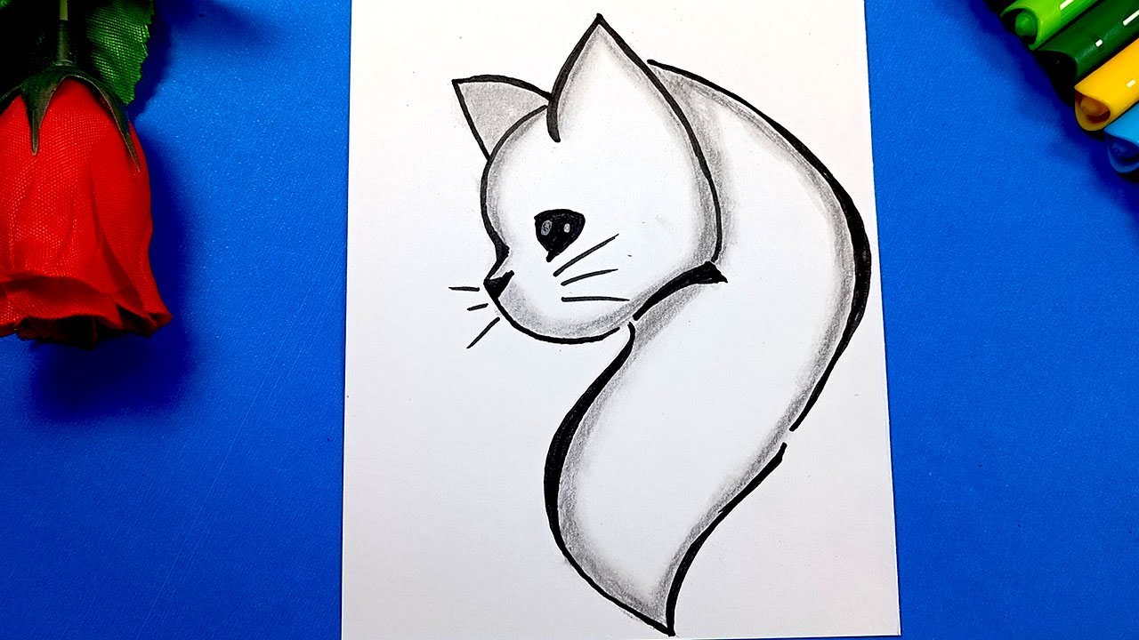 Cómo dibujar un GATO con LÁPIZ - ideas de dibujos fáciles con lápiz -  thptnganamst.edu.vn