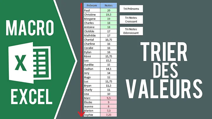EXCEL - ENREGISTRER UNE MACRO DE TRI (Et l'associe...