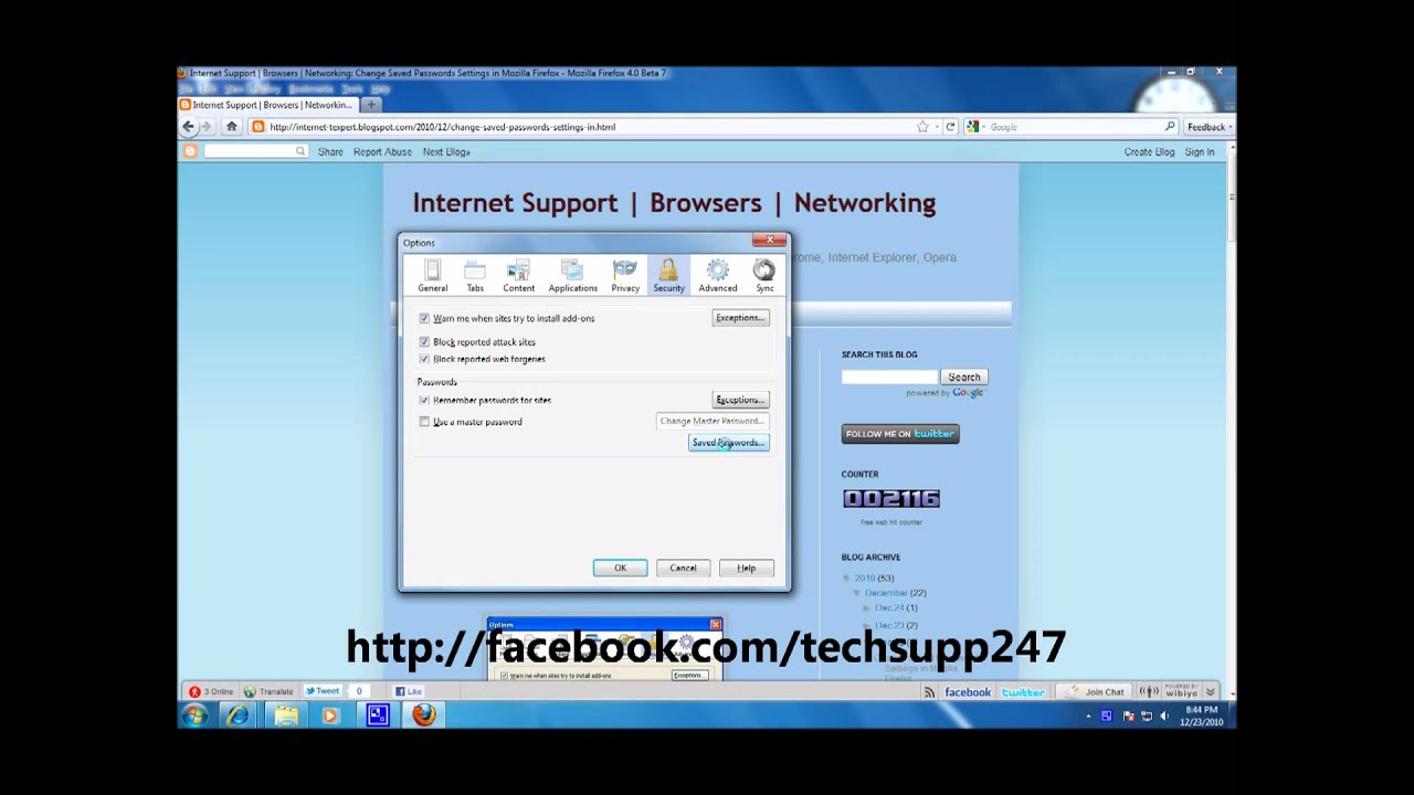 Change Saved Passwords Settings in Mozilla Firefox