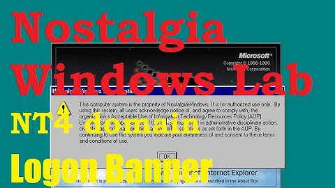 NostalgiaWindows Lab - NT4.0 Domain - Logon Banner