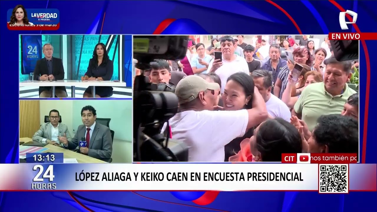 24Horas VIVO | Lopez Alaiga y Fujimori lideran encuesta presidencial