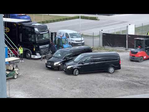 Iron Maiden band members arrive at Stadium Wiener Neustadt 1/2 (Steve, Nicko, Bruce)