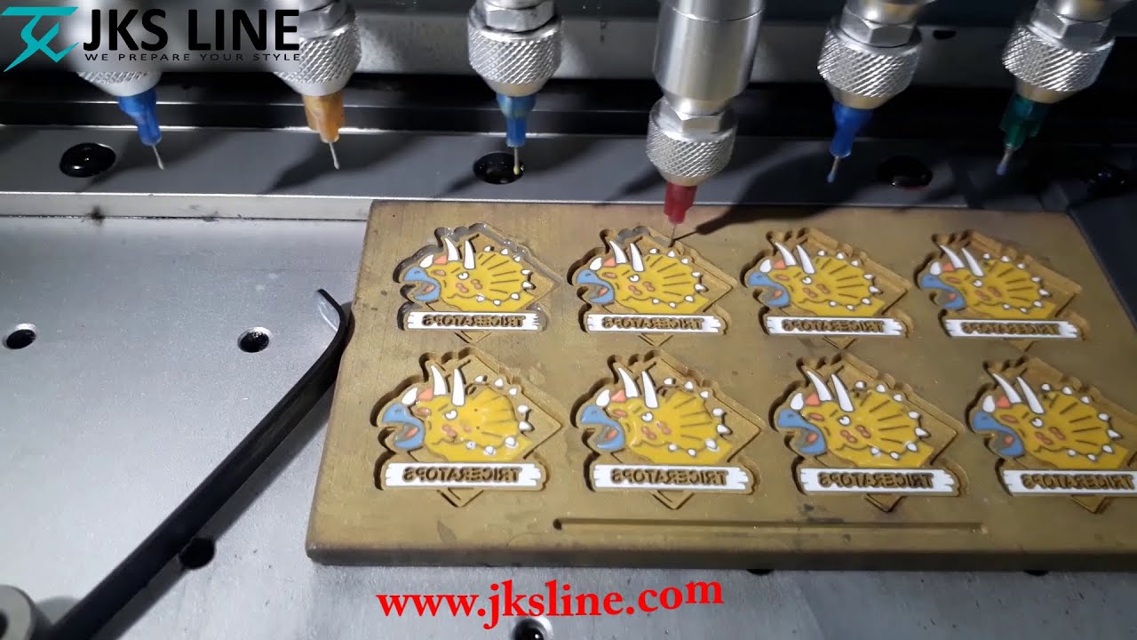 PVC/Silicone Rubber Badge Making By JKS Line - Multi-color Rubber badge