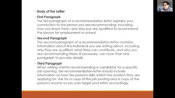 Letter of Recommendation and Reference letter- Part 2