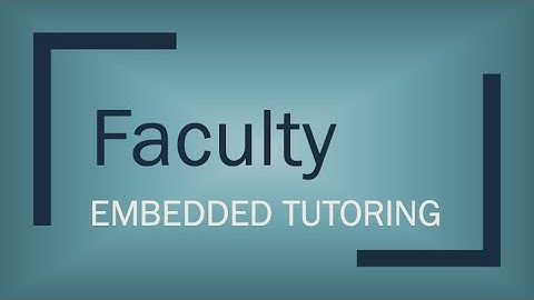 Embedded Tutoring - Faculty Panel