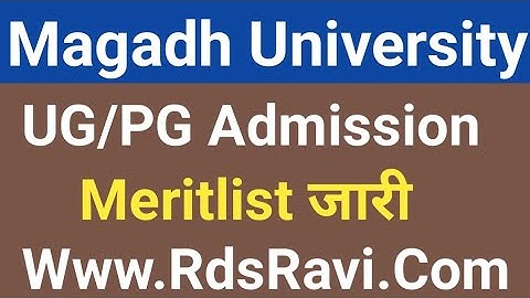 Magadh University UG/PG Admission 2023 Meritlist/MU Admission 2023 Meritlist Live MU Update News