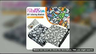 150x125cm DIY Painting Blankets Washable Velvet 24 Coloring Blanket With Markers For Holiday Arts Ac News