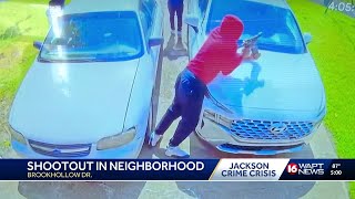 1 arrested, others sought in neighborhood shootout