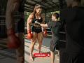 Muscular Strong Woman Laughs Off Weak Punches During Kickboxing Training!🤣💪#stronggirls#strongwomen​