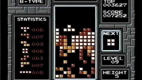 Tetris   line clearing mode   level 9 height 5