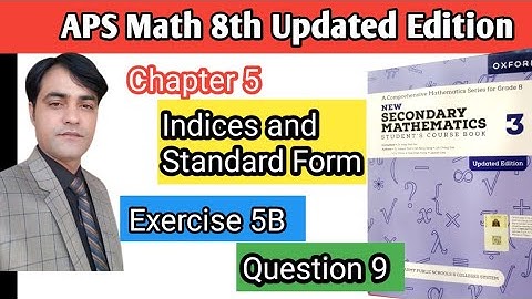 Exercise 5B Question 9 Complete  II APS Maths 8th II New Secondary Mathematics Book 3