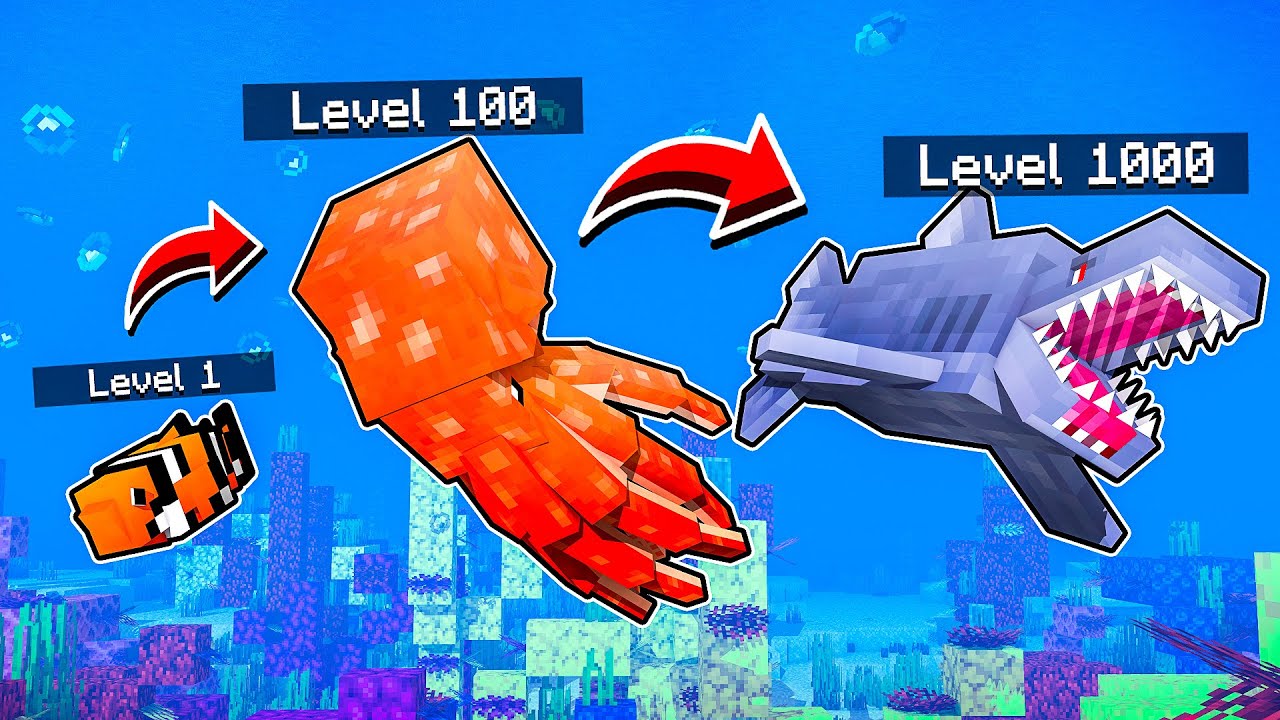 COMA ANIMAIS MARINHOS para EVOLUIR no MINECRAFT! ‹ Koow ›