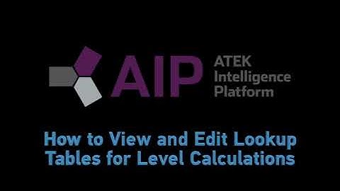 How to view and edit lookup tables for level calculations - TankScan AIP
