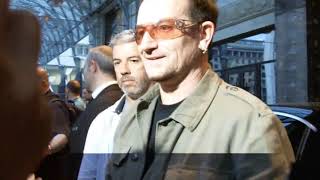 U2 Bono Edge Larry Mullen Adam Clayton fans meeting Moscow August 22, 2010