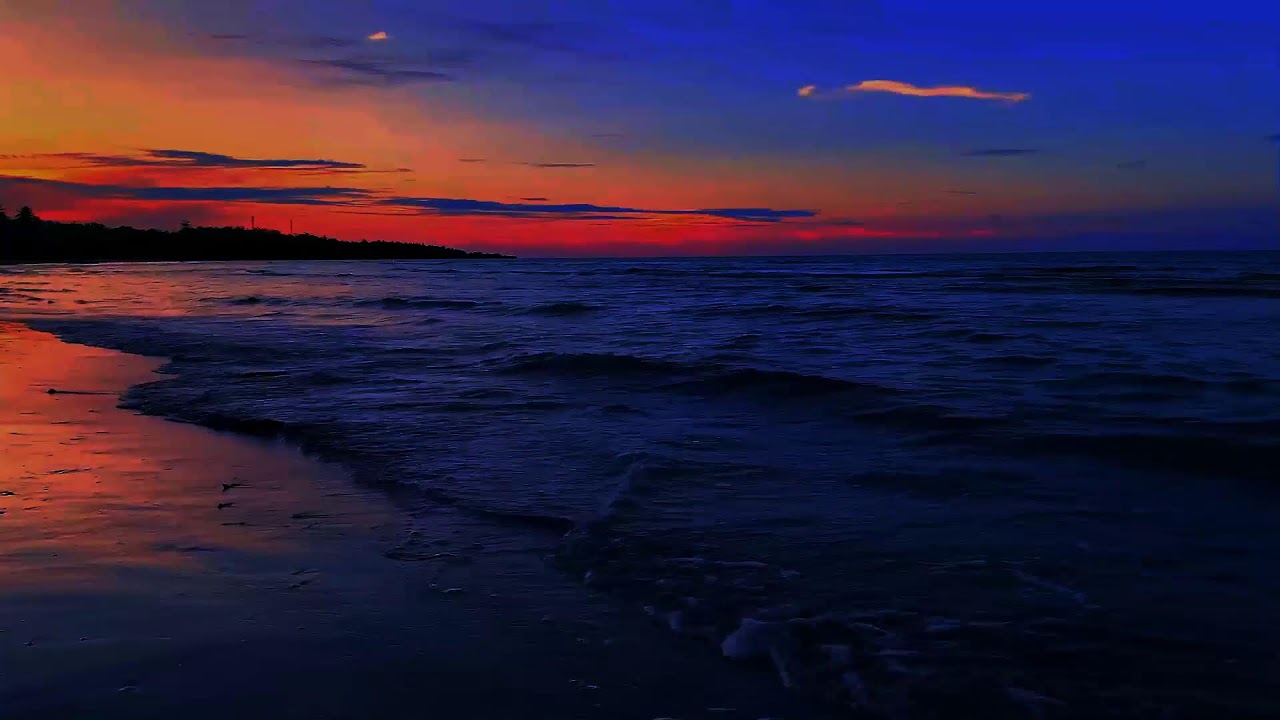 Night Ocean Sleep Background | Gentle Ocean Waves All Night