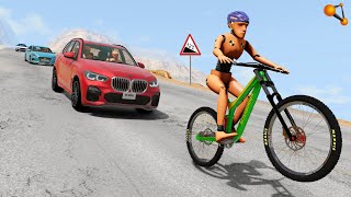 ВЕЛОСИПЕД БЕЗ ТОРМОЗОВ! СЛЕТЕЛА ЦЕПЬ НА КРУТОМ СПУСКЕ | BeamNG.drive