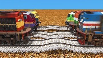 6 TRAINS RUNNING ON RISKY RAILROAD TRACKS | BUMPY RAILROAD - Train Simulator #railroad